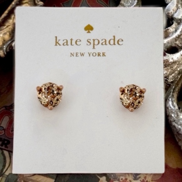 KATE SPADE • Rose Gold Patina Rise and Shine Crystal Earrings - Picture 3 of 3